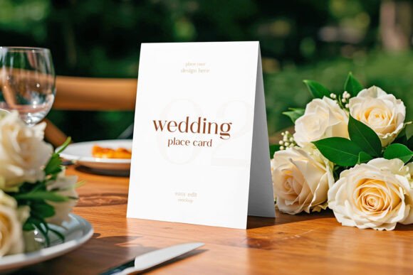 Download Wedding Place Card on Table Mockup - Wedding Collection