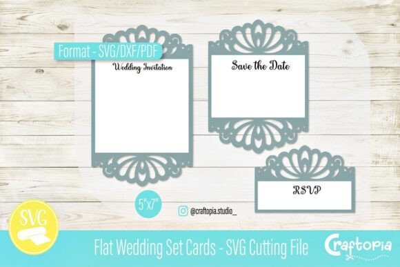 Download Flat Wedding Set Cards – SVG Cut File - Wedding Collection
